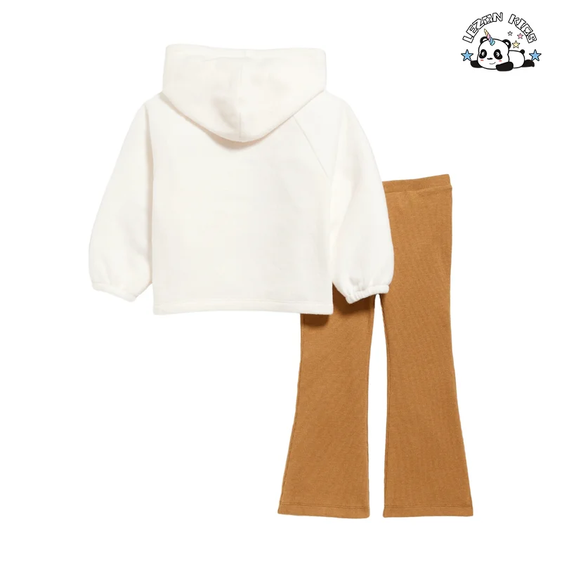 LEZONKIDS - Customizable New Style Clothing Set Long Pant Girls' Clothing Set Cotton Hoodie Sets for Autumn